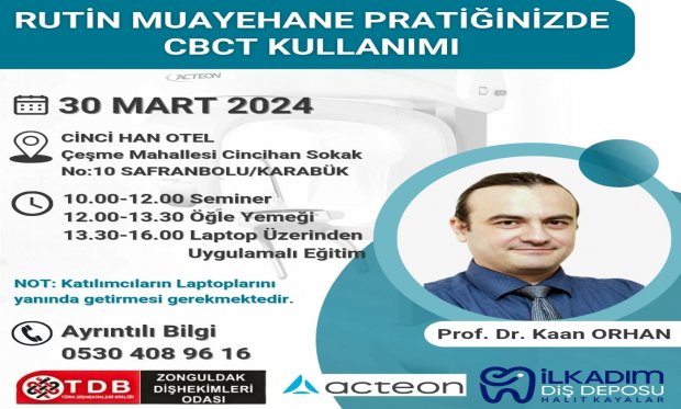 RUTİN MUAYEHANE PRATİĞİNİZDE CBCT KULLANIMI EĞİTİMİ