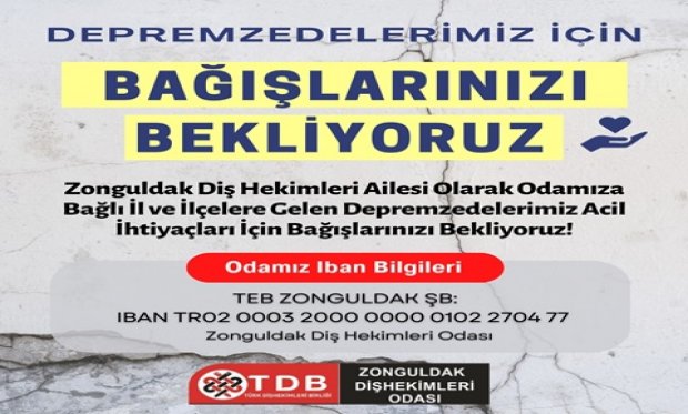 DEPREMZEDE KARDEŞLERİMİZE BAĞIŞLARINIZI BEKLİYORUZ